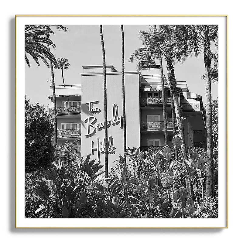 Beverly Hills Hotel, California black and white photograph / black and white photography Framed Art Print Gallery Image 139