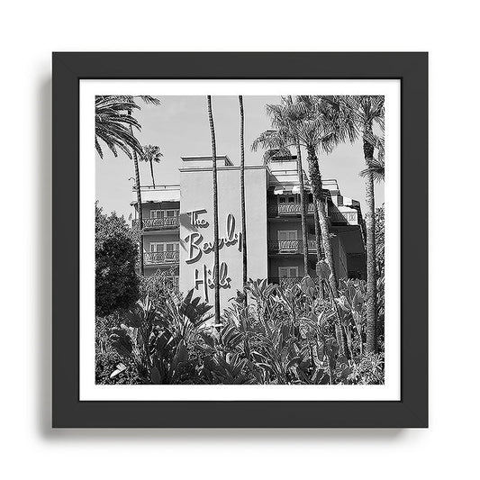 Beverly Hills Hotel, California black and white photograph / black and white photography Framed Art Print Gallery Image 2