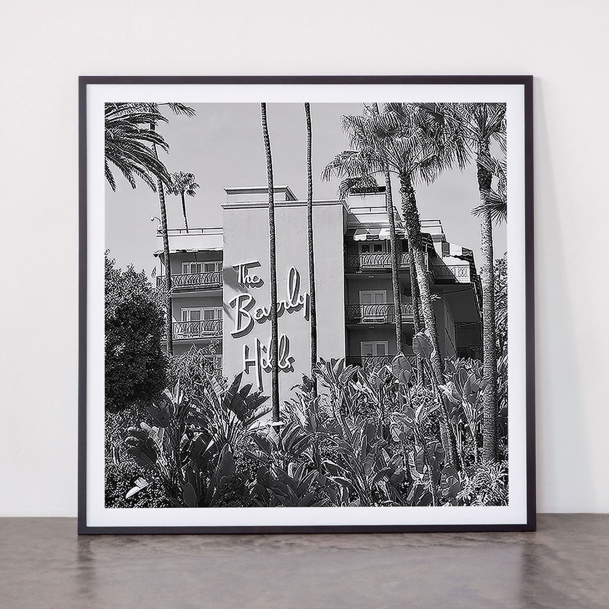 Beverly Hills Hotel, California black and white photograph / black and white photography Framed Art Print Gallery Image 11