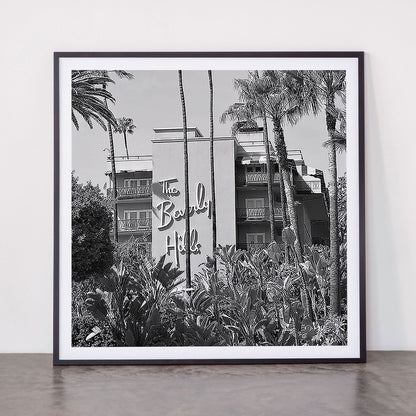 Beverly Hills Hotel, California black and white photograph / black and white photography Framed Art Print Gallery Image 11