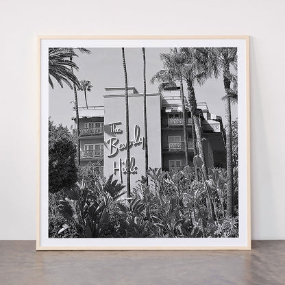 Beverly Hills Hotel, California black and white photograph / black and white photography Framed Art Print Gallery Image 33