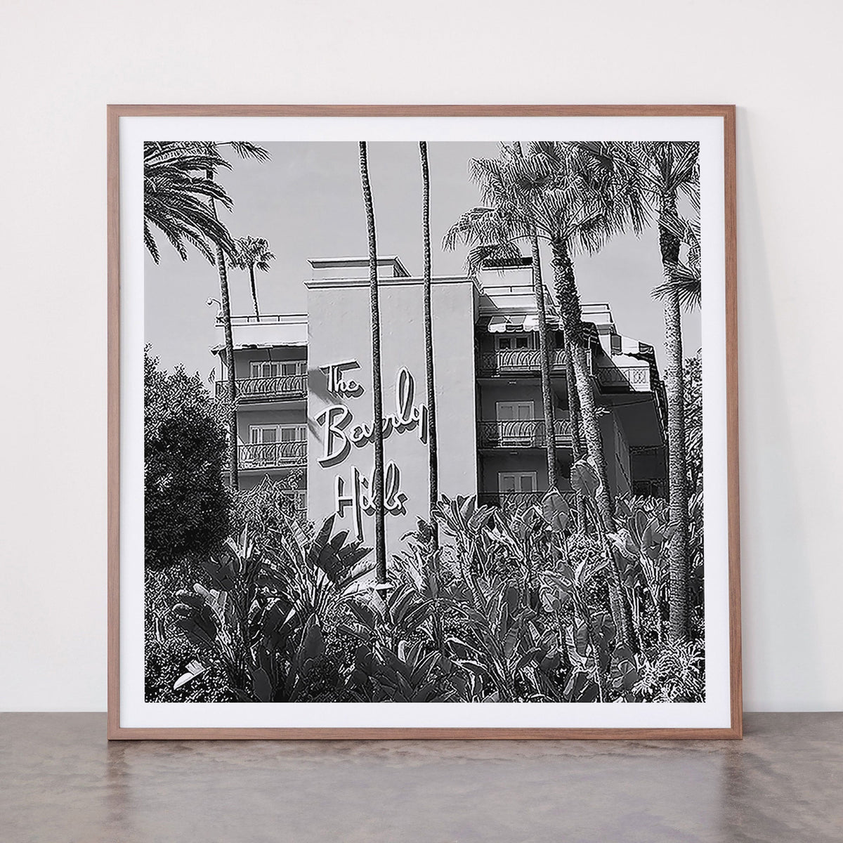 Beverly Hills Hotel, California black and white photograph / black and white photography Framed Art Print Gallery Image 21