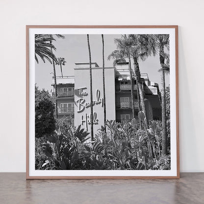 Beverly Hills Hotel, California black and white photograph / black and white photography Framed Art Print Gallery Image 21