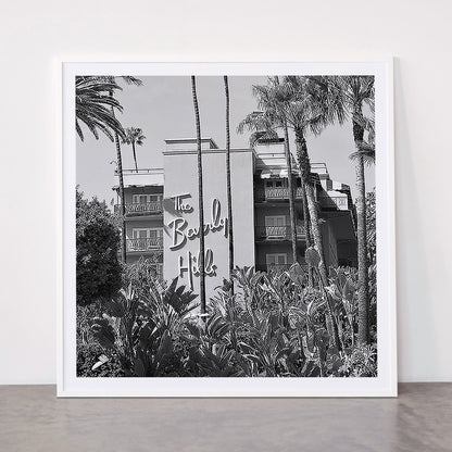 Beverly Hills Hotel, California black and white photograph / black and white photography Framed Art Print Gallery Image 43