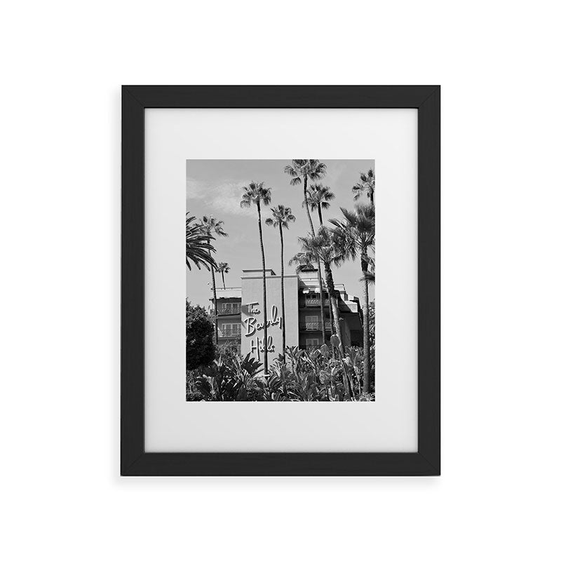 Beverly Hills Hotel, California black and white photograph / black and white photography Framed Art Print Gallery Image 44