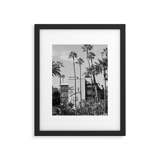 Beverly Hills Hotel, California black and white photograph / black and white photography Framed Art Print Gallery Image 1