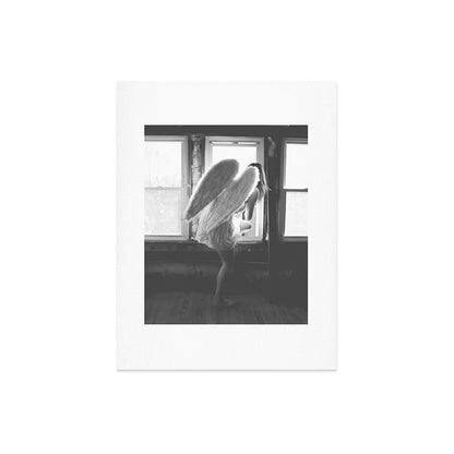 Caught Her Sneaking Out the Bathroom Window female angel black and white photograph - photography - photographs wall decor Art Print Gallery Image 6