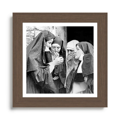 Nuns smoking black and white photograph - photography - photographs portrait for home and wall decor Framed Art Print Gallery Image 57