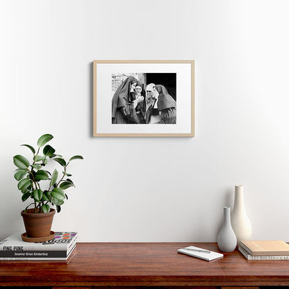 Nuns smoking black and white photograph - photography - photographs portrait for home and wall decor Framed Art Print Gallery Image 26