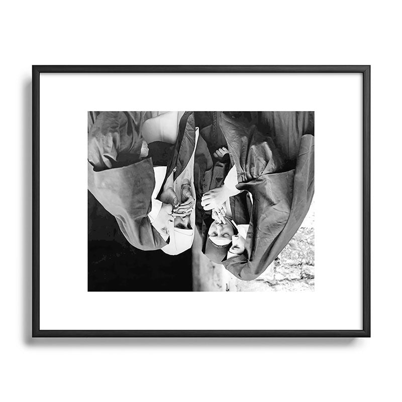 Nuns smoking black and white photograph - photography - photographs portrait for home and wall decor Framed Art Print Gallery Image 111