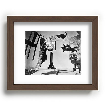 Dalí Atomicus, Salvador Dali painting with flying cats and water spurts surrealism / surrealist black and white photograph / photography by Philippe Halsman Framed Art Print Gallery Image 88