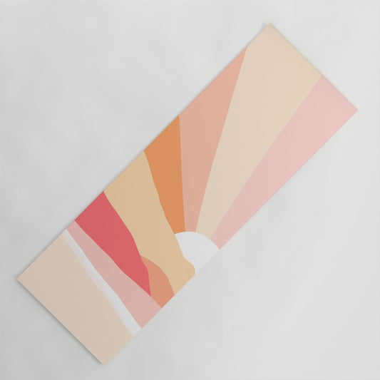 Sunny Coastal Retro Rainbow Yoga Mat Gallery Image 1
