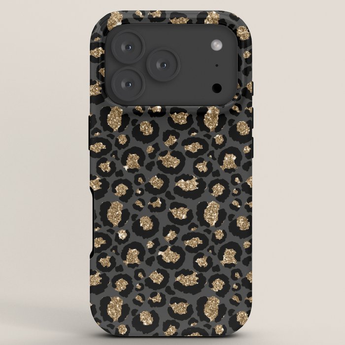 Black Gold Leopard Print Pattern iPhone Case Gallery Image 7