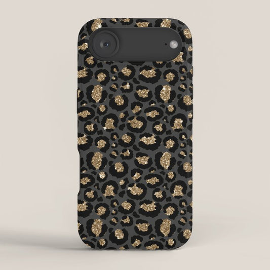 Black Gold Leopard Print Pattern iPhone Case Gallery Image 2