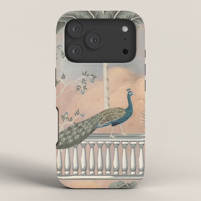 Chinoiserie Palatial Peacock Garden Peach Cloud Sky iPhone Case Gallery Image 3