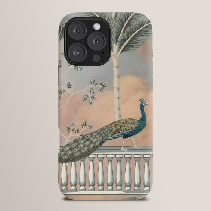 Chinoiserie Palatial Peacock Garden Peach Cloud Sky iPhone Case Gallery Image 16
