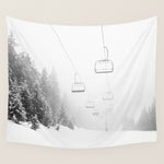 Ski Gondolas - Ski Lift Wall Tapestry Gallery Image 1