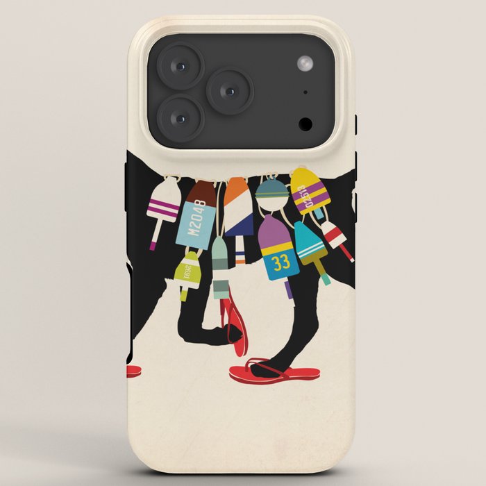 Black dog lab labrador buoy nautical beach ocean sandals flip flop art iPhone Case Gallery Image 7