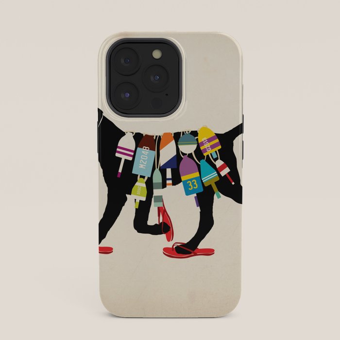 Black dog lab labrador buoy nautical beach ocean sandals flip flop art iPhone Case Gallery Image 35