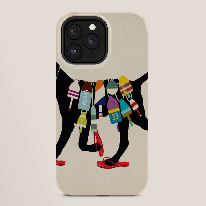 Black dog lab labrador buoy nautical beach ocean sandals flip flop art iPhone Case Gallery Image 28