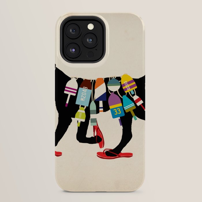 Black dog lab labrador buoy nautical beach ocean sandals flip flop art iPhone Case Gallery Image 24