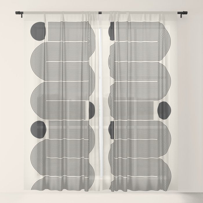 Abstraction_LINE_BLACK_DOT_VISUAL_ART_Minimlism_001A Window Curtain Gallery Image 17