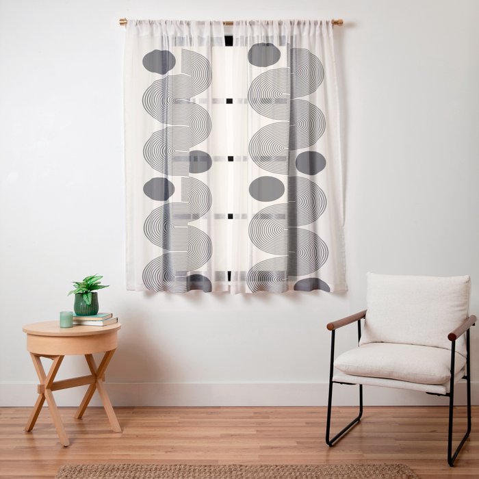 Abstraction_LINE_BLACK_DOT_VISUAL_ART_Minimlism_001A Window Curtain Gallery Image 19