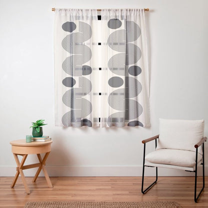 Abstraction_LINE_BLACK_DOT_VISUAL_ART_Minimlism_001A Window Curtain Gallery Image 19