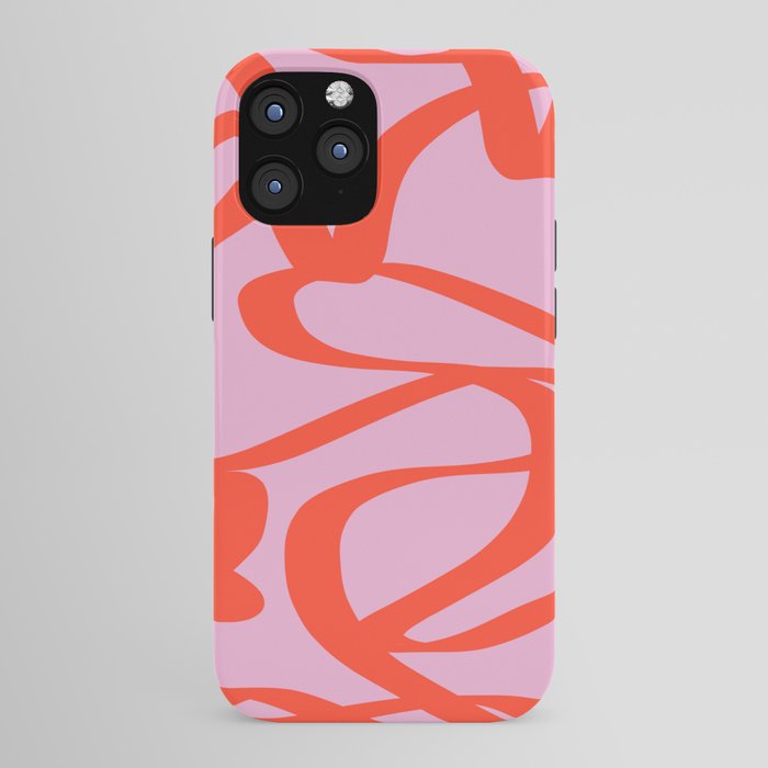 Pink Retro Lines Modern Abstract Brush Shapes Midcentury Line Shapes Vintage iPhone Case Gallery Image 43