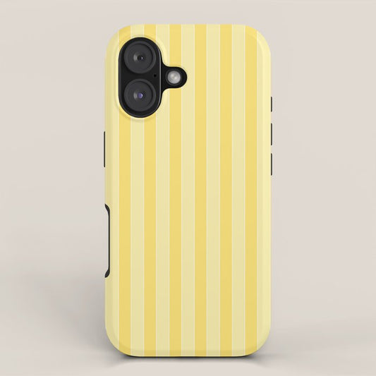 Contemporary Cottage Stripes Vertical Pattern in Yellow and White iPhone Case Gallery Image 1