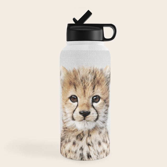 Baby Cheetah - Colorful Water Bottle Gallery Image 4