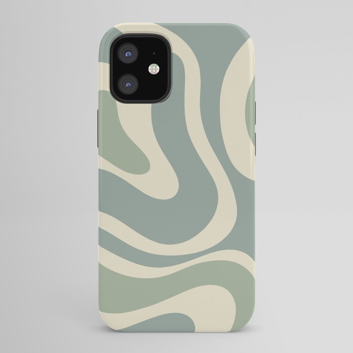 Modern Retro Liquid Swirl Abstract in Eucalyptus Green iPhone Case Gallery Image 42