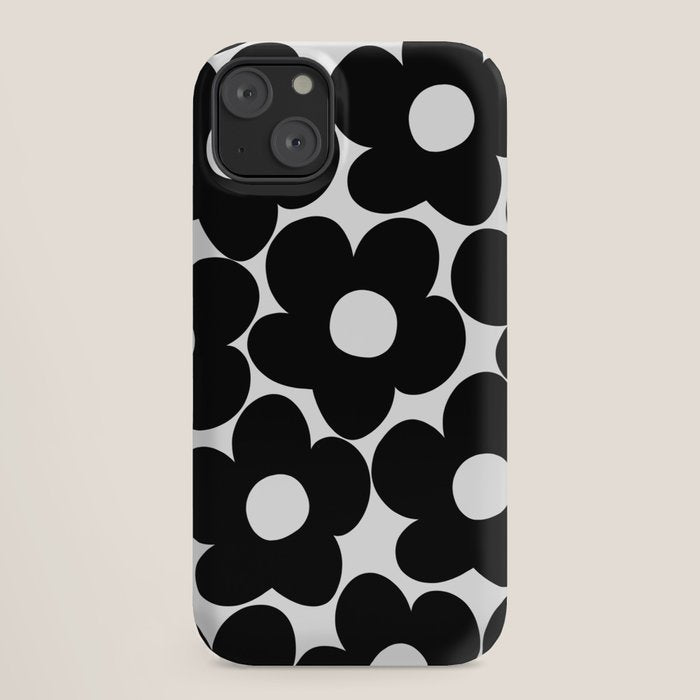 Black & White Retro Daisies #1 #decor #art #society6 iPhone Case Gallery Image 18