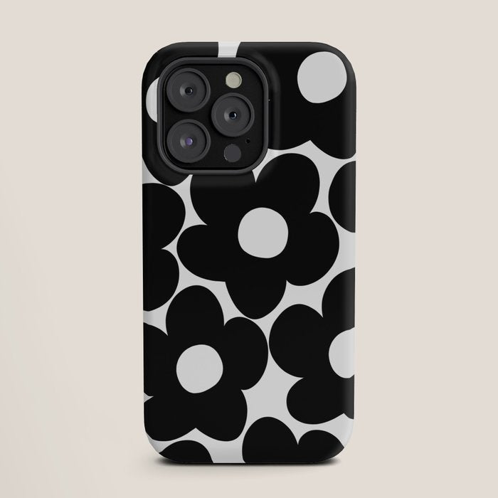 Black & White Retro Daisies #1 #decor #art #society6 iPhone Case Gallery Image 19