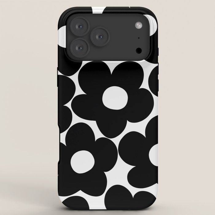 Black & White Retro Daisies #1 #decor #art #society6 iPhone Case Gallery Image 8