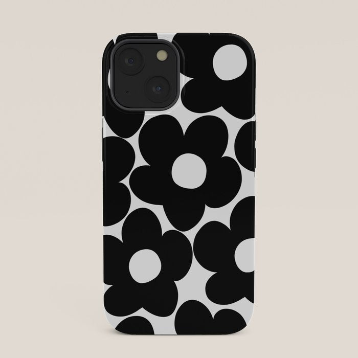 Black & White Retro Daisies #1 #decor #art #society6 iPhone Case Gallery Image 33