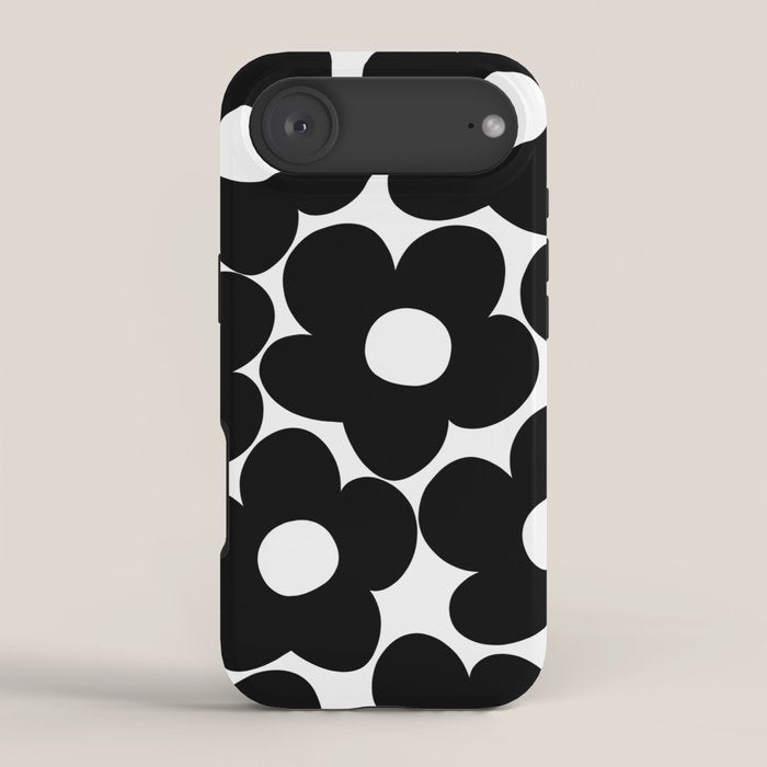 Black & White Retro Daisies #1 #decor #art #society6 iPhone Case Gallery Image 2