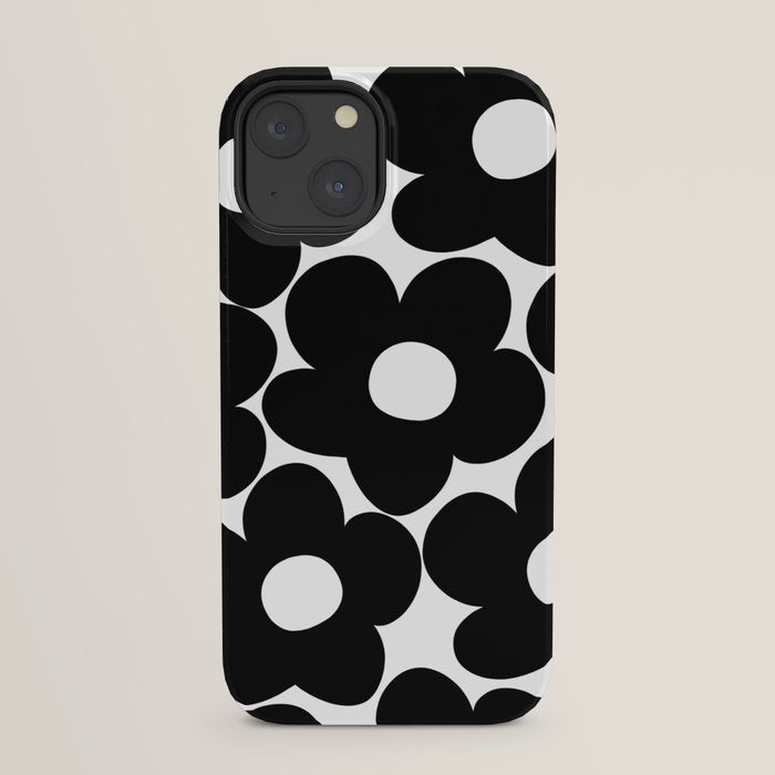 Black & White Retro Daisies #1 #decor #art #society6 iPhone Case Gallery Image 21