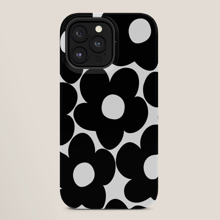 Black & White Retro Daisies #1 #decor #art #society6 iPhone Case Gallery Image 28