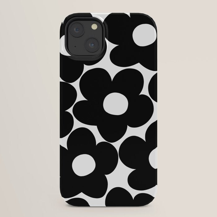Black & White Retro Daisies #1 #decor #art #society6 iPhone Case Gallery Image 30