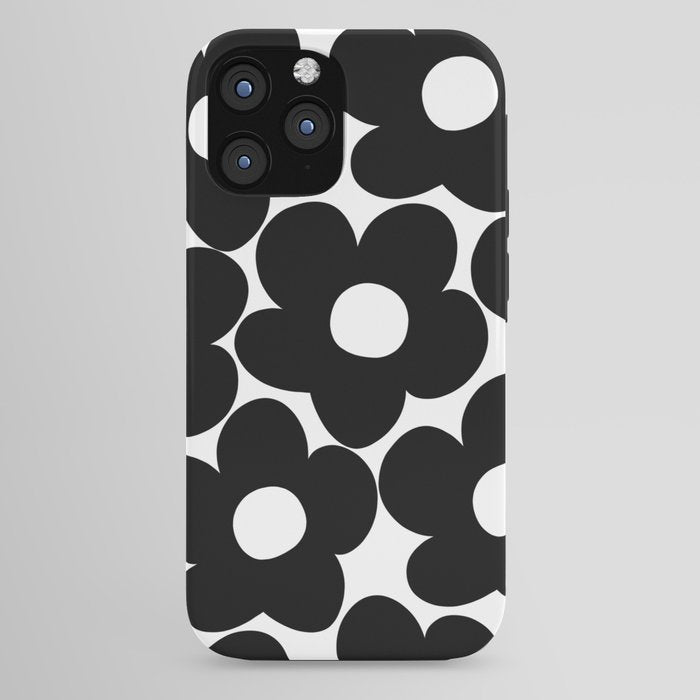 Black & White Retro Daisies #1 #decor #art #society6 iPhone Case Gallery Image 44
