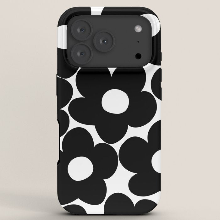 Black & White Retro Daisies #1 #decor #art #society6 iPhone Case Gallery Image 7