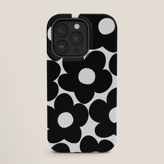Black & White Retro Daisies #1 #decor #art #society6 iPhone Case Gallery Image 27