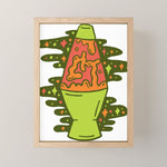 Lit Lava Lamp in Orange Mini Art Print Gallery Image 1