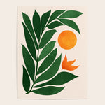 Tropical Forest Sunset / Mid Century Abstract Shapes Poster Gallery Image 1