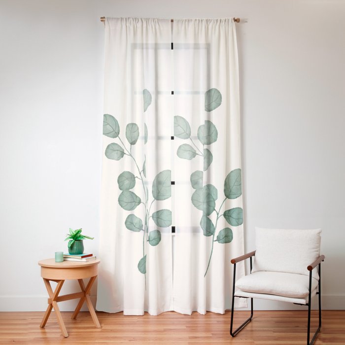 Watercolor Eucalyptus Window Curtain Gallery Image 16