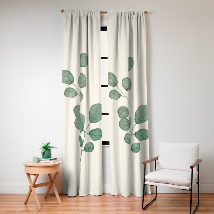 Watercolor Eucalyptus Window Curtain Gallery Image 8
