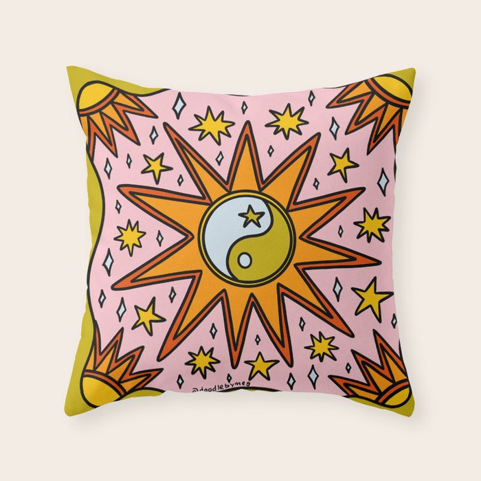 Yin Yang Sun Throw Pillow Gallery Image 4