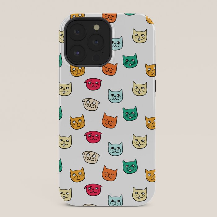 Cat heads in colors iPhone Case Gallery Image 36