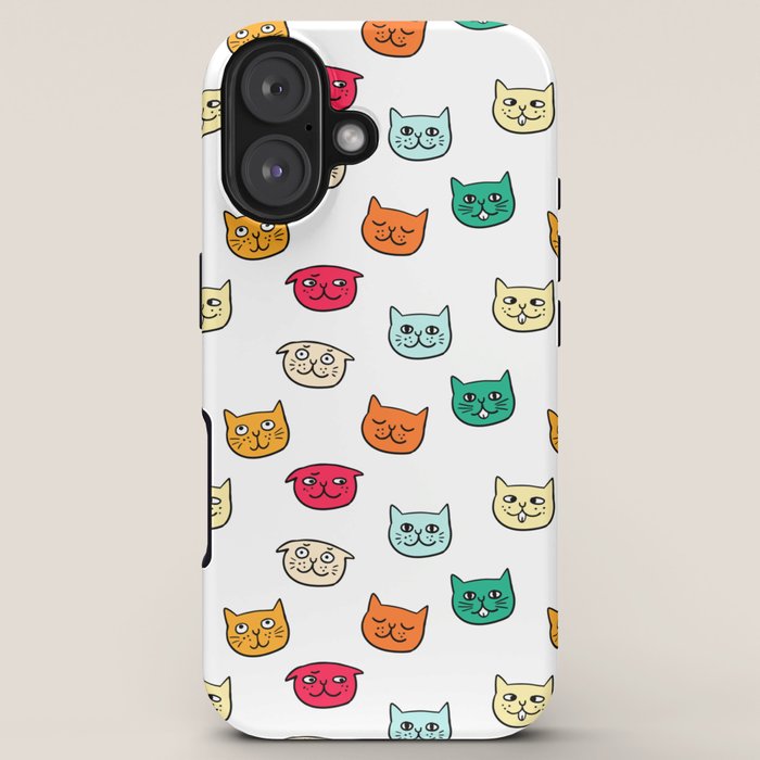 Cat heads in colors iPhone Case Gallery Image 5
